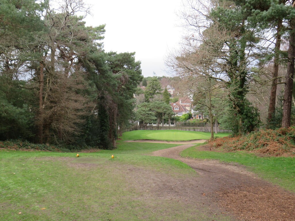 An uneven woodland path crossing grass in Queen’s Park, Bournemouth.